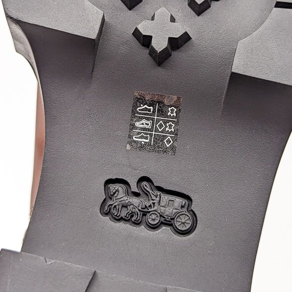 Coach Women Lacey Brown Leather Buckle Platform Office Dressy Boots size 7.5 - Picture 13 of 13